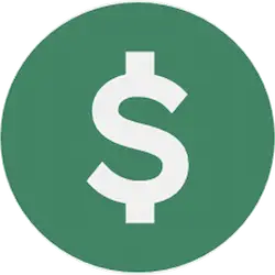 Green circle with a white dollar sign icon representing payment or financing options